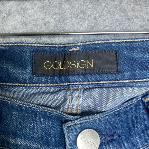 Goldsign Designer Jeans  | GOLDSIGN Size 28 W2310-131 Raw Hem Medium Wash Blue - Picture 4 of 11
